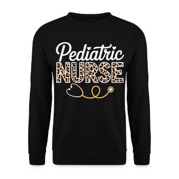 Pädiatrische Krankenschwester Leoparden - Unisex Pullover - Schwarz - Vorne - Alina (178cm) & Michal (187cm)