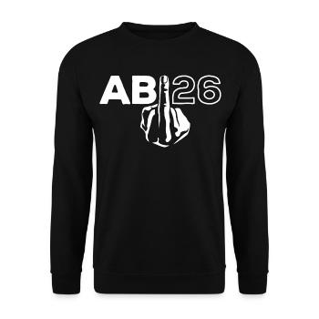 ABI 2026 Mittelfinger Abitur - Geschenk - Unisex Pullover - Schwarz - Vorne - Alina (178cm) & Michal (187cm)