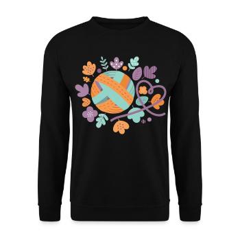 Funny Crochet Lover Crochet Yarn Lovers Crochet - Unisex Pullover - Schwarz - Vorne - Alina (178cm) & Michal (187cm)
