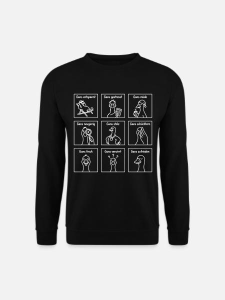 Gans viele Gefühle – Lustiges Wortspiel mit Gänsen - Unisex Pullover - Schwarz