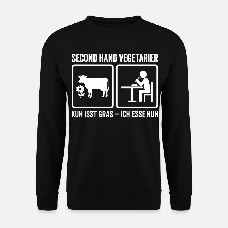 Second Hand Vegetarier – Lustiges Fleisch Design - Unisex Pullover - Schwarz