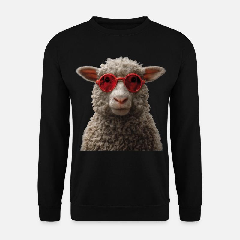 Schaf mit Sonnebrille - Unisex Pullover - Schwarz
