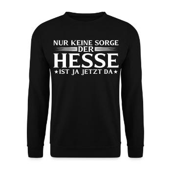 La Hesse est ici maintenant - dialecte hessois - Sweat-shirt Unisexe - noir - Devant - Alina (178cm) & Michal (187cm)