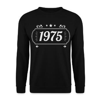 Vintage 1975 Retro-Jubiläum 1975 - Unisex Pullover - Schwarz - Vorne - Alina (178cm) & Michal (187cm)