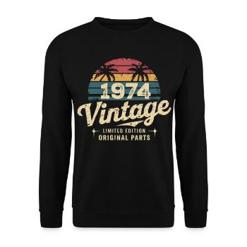 Awesome Since 1974 1974 Birthday Gift - Unisex Sweatshirt - black - Front - Alina (178cm) & Michal (187cm)