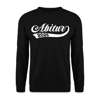 Abi 2026 - Abitur - Retro Geschenk - Unisex Pullover - Schwarz - Vorne - Alina (178cm) & Michal (187cm)