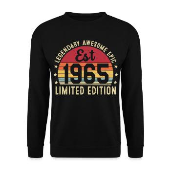 61st Birthday - Vintage Gift 1965 - Unisex Sweatshirt - black - Front - Alina (178cm) & Michal (187cm)