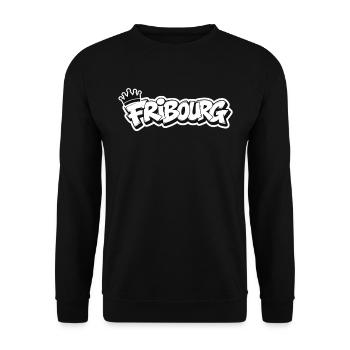 Fribourg Graffiti King - Unisex Sweatshirt - black - Front - Alina (178cm) & Michal (187cm)