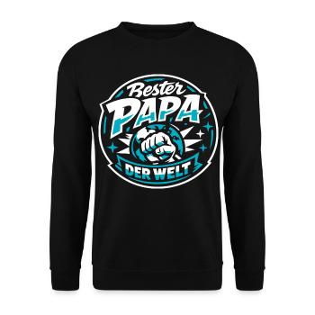 Best Dad in the World Funny Cute Gift - Unisex Sweatshirt - black - Front - Alina (178cm) & Michal (187cm)