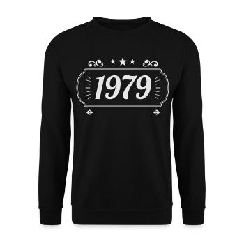 Vintage 1979 Retro Anniversary 1979 - Unisex Sweatshirt - black - Front - Alina (178cm) & Michal (187cm)
