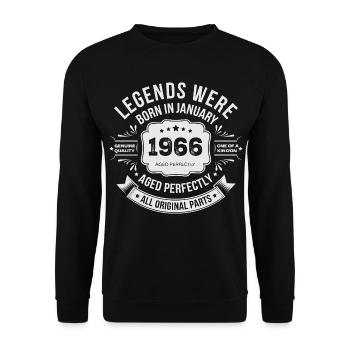 Millésime 1966 Anniversaire 1966 Limited Edition - Sweat-shirt Unisexe - noir - Devant - Alina (178cm) & Michal (187cm)