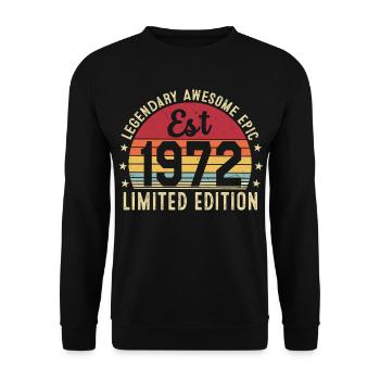 54th Anniversary - Vintage Gift 1972 - Unisex Sweatshirt - black - Front - Alina (178cm) & Michal (187cm)