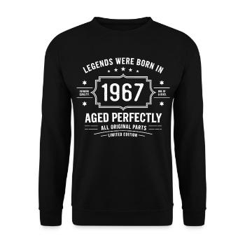 Original 1967 Vintage | Birthday Gift 1967 - Unisex Sweatshirt - black - Front - Alina (178cm) & Michal (187cm)