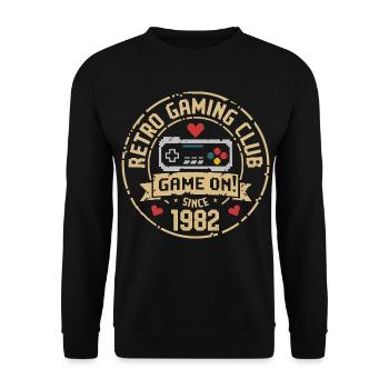 Vintage 1982 Birthday 1982 Gift 1982 - Unisex Sweatshirt - black - Front - Alina (178cm) & Michal (187cm)