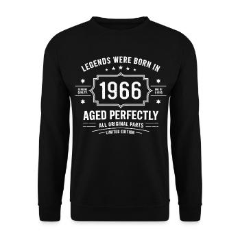 Original 1966 Vintage | Birthday Gift 1966 - Unisex Sweatshirt - black - Front - Alina (178cm) & Michal (187cm)