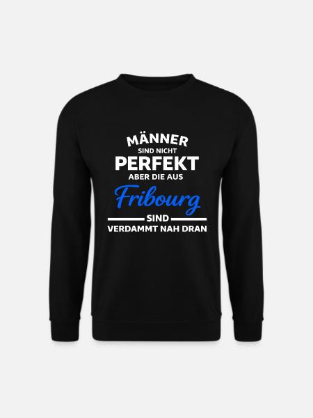 Fribourg Männer nah am Perfekt - Unisex Pullover - Schwarz