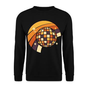 Discokugel Retro Party 80er Geschenk - Unisex Pullover - Schwarz - Vorne - Alina (178cm) & Michal (187cm)