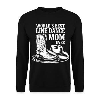 LineDance mom with cowboy boots - Unisex Sweatshirt - black - Front - Alina (178cm) & Michal (187cm)
