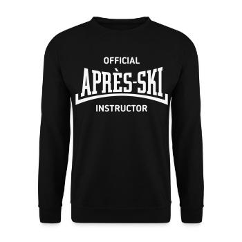 Official Après-Ski Instructor (Konkav / White) - Unisex Pullover - Schwarz - Vorne - Alina (178cm) & Michal (187cm)