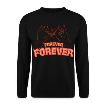 Forever Freundschaft – Hände verbinden Herzen - Unisex Pullover - Schwarz - Vorne - Alina (178cm) & Michal (187cm)