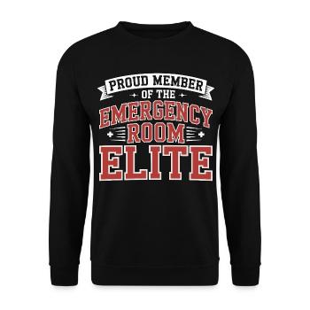 ER Nurse Proud Member Of The Emergency Nurse - Unisex Pullover - Schwarz - Vorne - Alina (178cm) & Michal (187cm)