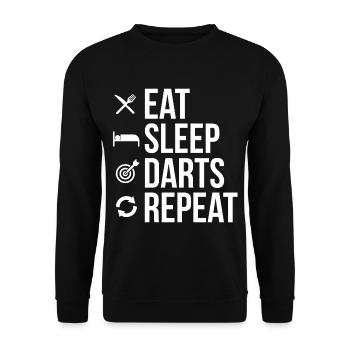 Eat Sleep Darts Repeat - Sweat-shirt Unisexe - noir - Devant - Alina (178cm) & Michal (187cm)