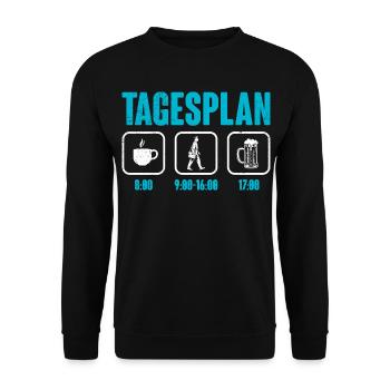 Postman DAILY SCHEDULE Parcel Deliverer Funny - Unisex Sweatshirt - black - Front - Alina (178cm) & Michal (187cm)