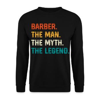 Barber Myth Legend Shirt - Unisex Pullover - Schwarz - Vorne - Alina (178cm) & Michal (187cm)
