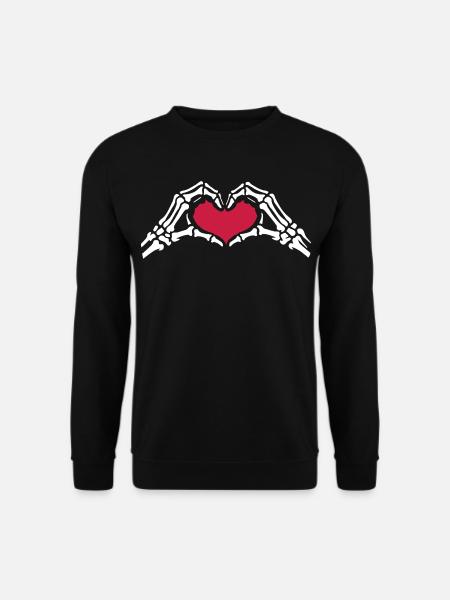 Skeleton Hands Heart Love Valentine's Day - Unisex Sweatshirt - black