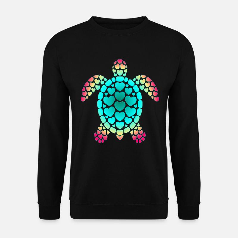 Valentine's Day Diver Turtle - Unisex Sweatshirt - black