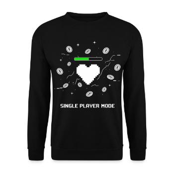 Single Player Mode Gamer Heart - Unisex Sweatshirt - black - Front - Alina (178cm) & Michal (187cm)