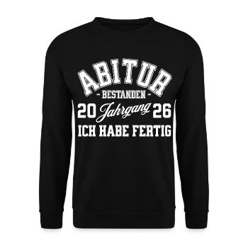 Abi 2026 Abitur - Unisex Pullover - Schwarz - Vorne - Alina (178cm) & Michal (187cm)