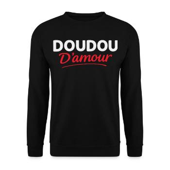 Love cuddly toy affectionate message gift idea blow - Unisex Sweatshirt - black - Front - Alina (178cm) & Michal (187cm)