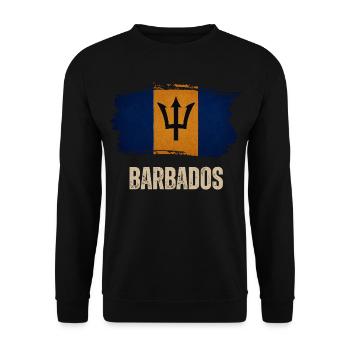 Drapeau grunge de la Barbade, j’adore la Barbade - Sweat-shirt Unisexe - noir - Devant - Alina (178cm) & Michal (187cm)