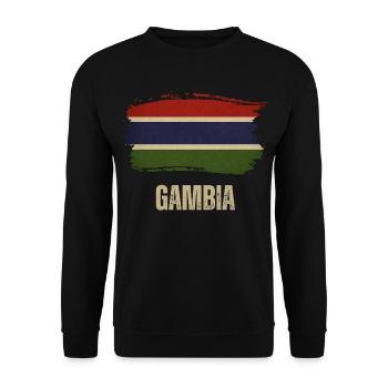 Gambia Grunge Flag, I Love Gambia - Unisex Sweatshirt - black - Front - Alina (178cm) & Michal (187cm)