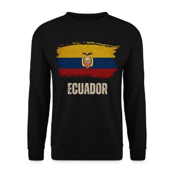 Drapeau grunge de l’Équateur, j’adore l’Équateur - Sweat-shirt Unisexe - noir - Devant - Alina (178cm) & Michal (187cm)