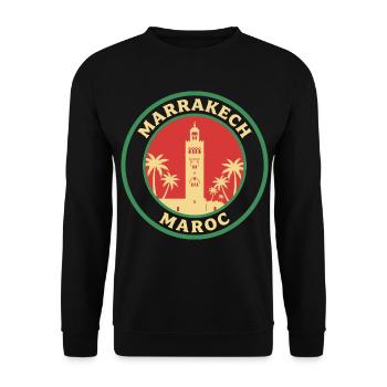 Marrakech Maroc Marocain Marocaine - Sweat-shirt Unisexe - noir - Devant - Alina (178cm) & Michal (187cm)