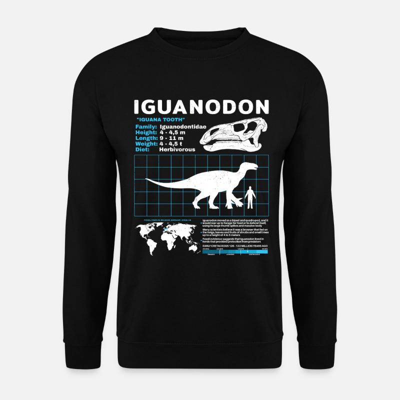 Iguanodon Fact Sheet - Unisex Sweatshirt - black