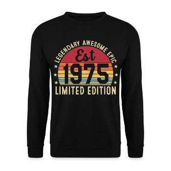 51st Anniversary - Vintage Gift 1975 - Unisex Sweatshirt - black - Front - Alina (178cm) & Michal (187cm)