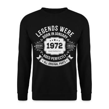 Millésime 1972 Anniversaire 1972 Limited Edition - Sweat-shirt Unisexe - noir - Devant - Alina (178cm) & Michal (187cm)