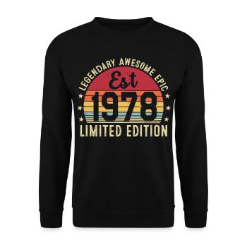 48th Anniversary - Vintage Gift 1978 - Unisex Sweatshirt - black - Front - Alina (178cm) & Michal (187cm)