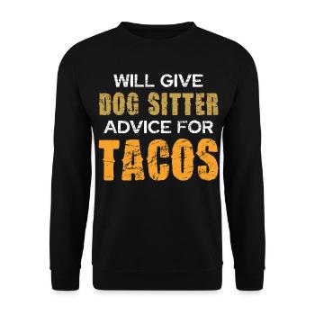 Hundesitter Ratschläge für Tacos - Unisex Pullover - Schwarz - Vorne - Alina (178cm) & Michal (187cm)