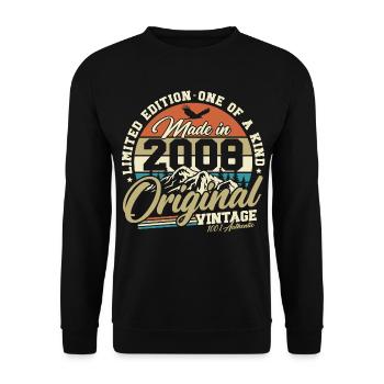 2008 Vintage 18th Birthday Retro Gift - Unisex Sweatshirt - black - Front - Alina (178cm) & Michal (187cm)