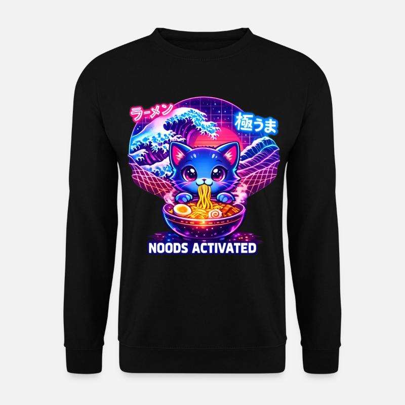 Ramen Kitty Neon Wave - Unisex Sweatshirt - black