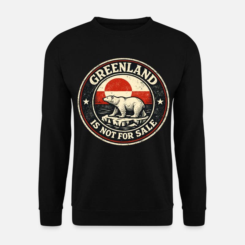 Grönland Steht Flagge Bär Patriotisch Geschenk - Unisex Pullover - Schwarz