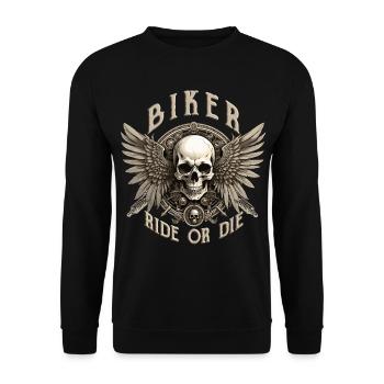 biker - Unisex Sweatshirt - black - Front - Alina (178cm) & Michal (187cm)