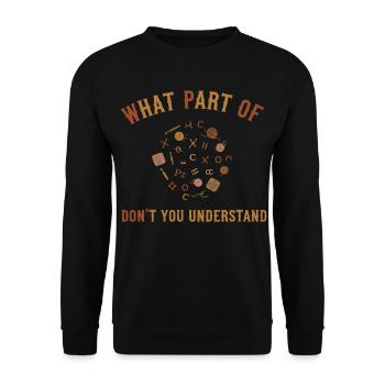 Quelle partie de « Ne Comprenez-vous pas » le crochet drôle - Sweat-shirt Unisexe - noir - Devant - Alina (178cm) & Michal (187cm)