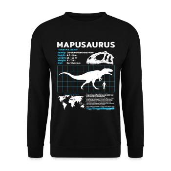 Mapusaurus Fact Sheet - Unisex Pullover - Schwarz - Vorne - Alina (178cm) & Michal (187cm)