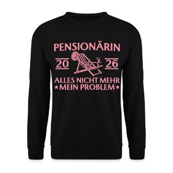 Pensionärin 2026 - Lustiger Kollegin Abschied - Unisex Pullover - Schwarz - Vorne - Alina (178cm) & Michal (187cm)