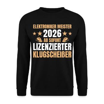 Maîtrise Technicienne en Électronique 2026 Examen de Maître Artisan Réussi - Sweat-shirt Unisexe - noir - Devant - Alina (178cm) & Michal (187cm)